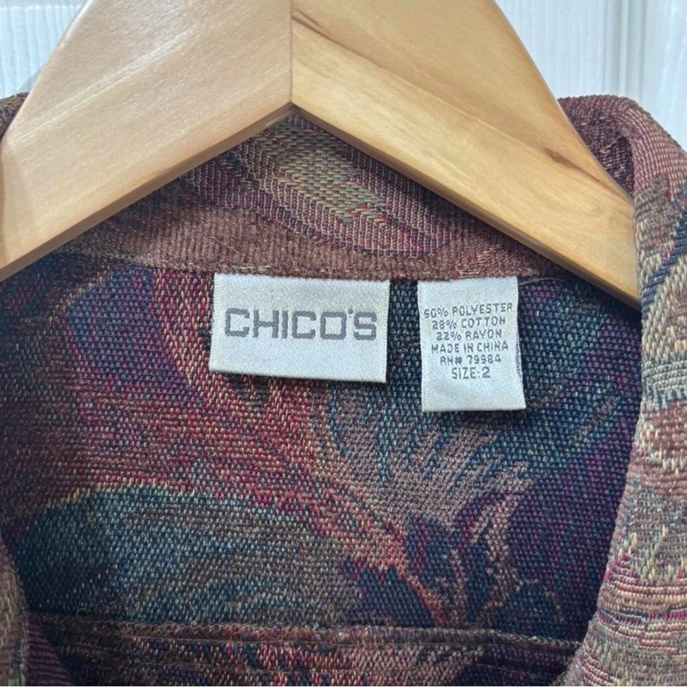 Chico's Multi-Color Floral Button-Front Jacket - Picture 6 of 7